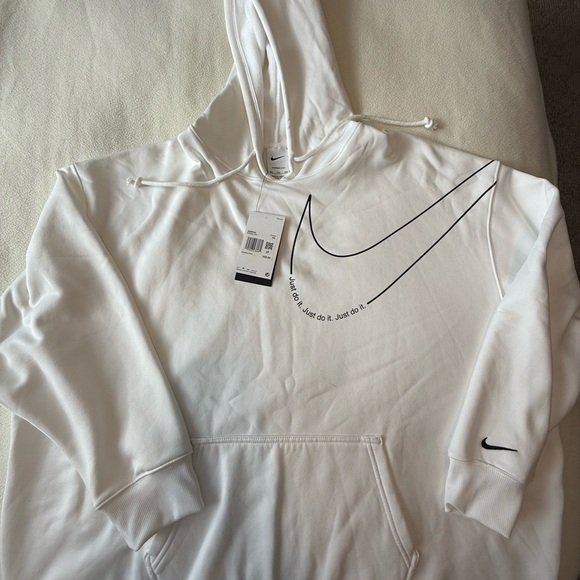 Nike Tops - Nike Women's Therma Fit 2 X White Hoodie with black print NWT c59